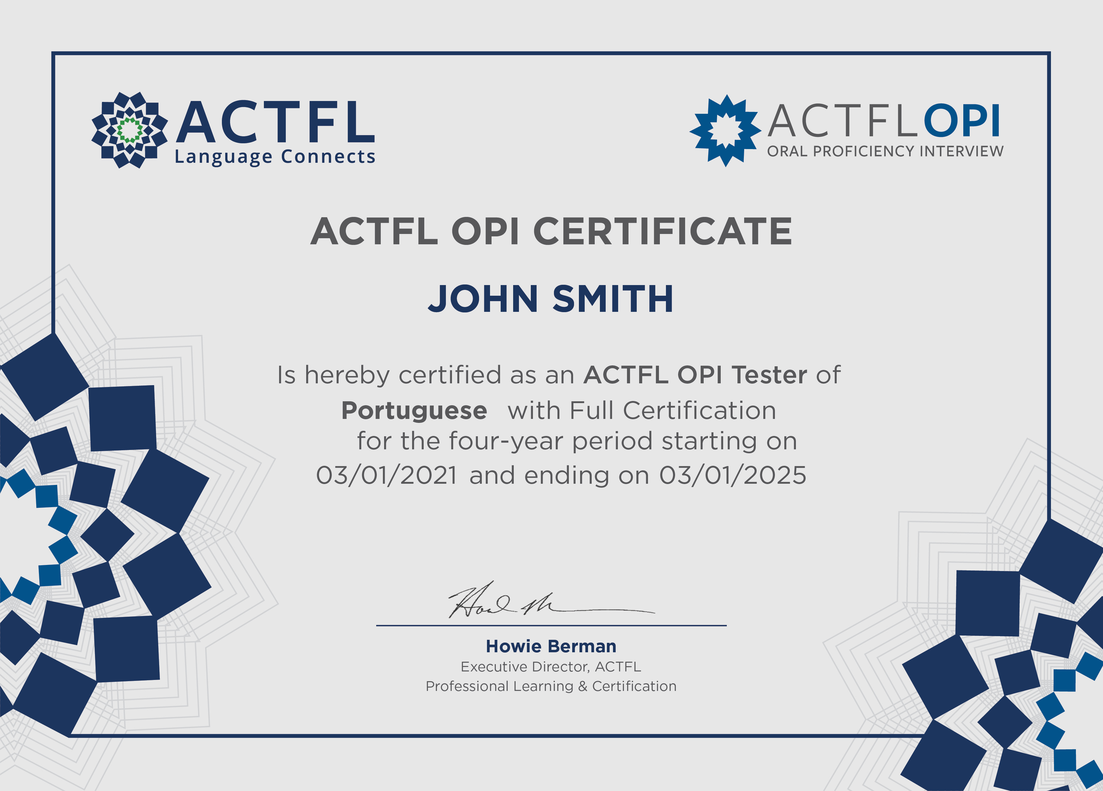 ACTFL Tester & Rater Certifications